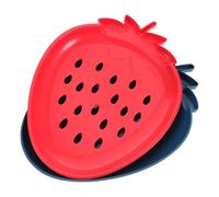 OFFIGAM Bol Égouttoir à Salade et Pâtes en Plastique à Double Couche Panier Intégré pour Laver Fruits et Servir Snacks, Design Bleu et Rouge Esthétique Réutilisable