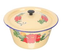 OFFIGAM Bol Émaillé Vintage avec Couvercle, Multifonctionnel et Facile à Nettoyer, Bassine en Émail pour Usage Domestique ou Restaurant, Design Rétro Simple