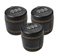 OFFIGAM Bouchon de Bouteille Verrouillable Noir 3pcs Cadenas Inviolable en Abs et Alliage de Zinc, Serrure à Combinaison Réinitialisable pour Bouteilles D'alcool en Restaurant