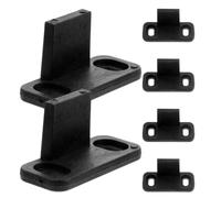 OFFIGAM Guide de Porte de Grange Bas 6pcs en Pp Noir Rail de Plancher pour Portes Coulissantes Adapté de Grange et Placard Installation Facile et Maintien Stable