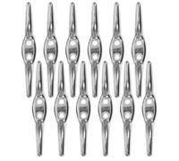 OFFIGAM Lot de 12 Crochets Métalliques pour Stores et Rideaux, Taquets de Sécurité pour Cordons, Enrouleurs de Cordon pour Fenêtres, Supports Polyvalents pour Maison et Bureau