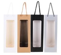 OFFIGAM Paquet Présent pour Bouteille de Vin en Papier Poignée, Lot de 4pcs, Résistant la Déchirure, pour Mariage et Présents