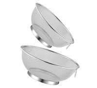 OFFIGAM Passoire Cuisine pour Filtrer Lait de Soja et Résidus D'huile 2pcs en Acier Inoxydable Bol à Mailles Fines Grosse Capacité, Forme Stable, Usage Préparation Repas