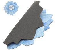 OFFIGAM Tapis de Sol de Fleur en Fibre de Polyester Motif Chic, Antidérapant, pour Chambre ou Couloir, Soulage la Fatigue des Pieds et Décore Élégamment