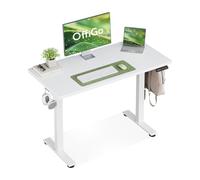 OffiGo Bureau Assis Debout électrique, 100cm Petit Bureau Electrique, Blanc | Ergonomiqu Table avec 3 Fonction Mémoire, Standing Desk pour la Chambre et Le Travail, Bureau Reglable en Hauteur électrique