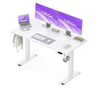 OffiGo Bureau Assis Debout électrique, 140cm Bureau Electrique, Blanc | Ergonomiqu Table avec 3 Fonction Mémoire, Standing Desk pour la Chambre et Le Travail, Bureau Reglable en Hauteur électrique