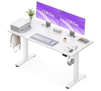 OffiGo Bureau Assis Debout électrique, 160cm Bureau Electrique, Blanc | Ergonomiqu Table avec 3 Fonction Mémoire, Standing Desk pour la Chambre et Le Travail, Bureau Reglable en Hauteur électrique