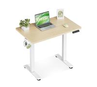 OffiGo Bureau Assis Debout électrique, 80cm Petit Bureau Electrique, Beige | Ergonomiqu Table avec 3 Fonction Mémoire, Standing Desk pour la Chambre et Le Travail, Bureau Reglable en Hauteur électrique