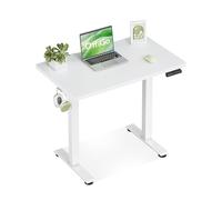 OffiGo Bureau Assis Debout électrique, 80cm Petit Bureau Electrique, Blanc | Ergonomiqu Table avec 3 Fonction Mémoire, Standing Desk pour la Chambre et Le Travail, Bureau Reglable en Hauteur électrique