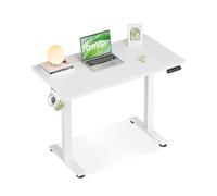 OffiGo Bureau Assis Debout électrique, 90cm Petit Bureau Electrique, Blanc | Ergonomiqu Table avec 3 Fonction Mémoire, Standing Desk pour la Chambre et Le Travail, Bureau Reglable en Hauteur électrique
