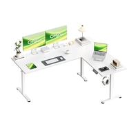 OffiGo Bureau d'angle Assis Debout électrique, 160 x 120 cm, Blanc | Ergonomique Réglable Hauteur en Bureaus d'ordinateur Assis Debout, Bureau Réglable en Hauteur pour Bureau à Domicile