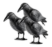 OFFO Corbeau Anti-Pigeon Noir, Effaroucheur Pigeons,Repousse Pigeon Balcon Toit Jardin,PE Haute Qualité(3 Pièce)