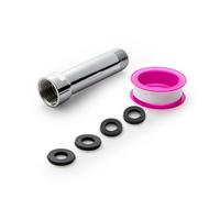 OFFO Extension de Douche de 7,6 cm, Tube Prolongateur de Douche en Acier Inoxydable 304, Bras de Douche Extensio de G1/2, Accessoires de Douche pour Salle de Bain, Chromé