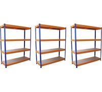 Offre spéciale Monster Racking : lot de 3 rayonnages S-Rax pour charges lourdes, rayonnage de stockage, rayonnage de garage, rayonnage en acier, rayonnage industriel, rayonnage d'atelier, rayonnage à