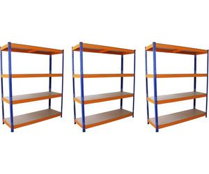 Offre spéciale Monster Racking : lot de 3 rayonnages S-Rax pour charges lourdes, rayonnage de stockage, rayonnage de garage, rayonnage en acier, rayonnage industriel, rayonnage d'atelier, rayonnage à