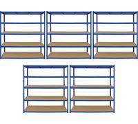 Offre spéciale Monster Racking : lot de 5 rayonnages T-Rax pour charges lourdes, rayonnages de stockage, rayonnages de garage, rayonnages en acier, rayonnages industriels, rayonnages d'atelier, rayonn