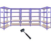Offre spéciale Monster Racking : lot de 5 rayonnages T-Rax – Rayonnage haute capacité, rayonnage de garage, rayonnage en acier, rayonnage industriel, rayonnage d'atelier, rayonnage à emboîter, rayonna