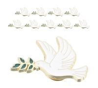 OFFSCH 12 Pièces Broche Oiseau et Branche D’olivier, Épinglette Symbole D’amour de Paix, Alliage de Zinc, Style Classique, pour Tenues Quotidiennes et Formelles, Homme