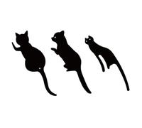 OFFSCH 3 Pièces Crochet Mural en Fer Noir Motif Chat, Design Réutilisable et Multifonction pour Salle de Bain Cuisine, Structure Simple et Adhésif sans Perçage,