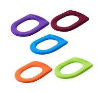 OFFSCH 5 Pièces Coussin de Siège de Toilette O Coloré en Fibre de Polyacrylique Doux et Chaud, Protection Lavable pour Abattant de Wc, pour Salle de Bain et Maison Couleur Aléatoire
