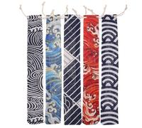 OFFSCH 5 Pièces Lot de Pochettes Cordon Coton pour Ustensiles et Baguettes Sac Hygiénique Réutilisable pour Camping Voyage et Usage Quotidien
