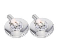 OFFSCH Accessoires de Rechange pour Manche de Balai Rotatif en Acier Inoxydable Argenté, Base Robuste Ronde pour Manche de 22mm, Compatible Large, Ménage et Bureaux, Pack de 2 Pièces