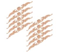 OFFSCH Appliques décoratives en Bois Massif 10 pièces 20x2,5x0,8 cm pour Meubles, Portes et Murs, Ornements sculptés pour armoires de Cuisine et décoration intérieure Moderne