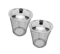 OFFSCH bac à Compost de Jardin, kit de démarrage pour lombricomposteur, Lot de 2, métal, avec Couvercle, 28.50X23.50X15.00cm, Trous Bien conçus, pour Recyclage des déchets de Cuisine et