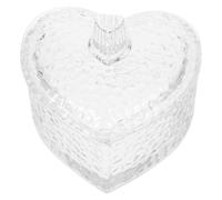 OFFSCH Bonbonnière en Verre Cœur Couvercle 188ml, Boîte de Rangement | Cookies et Petits Objets, Usage Maison Coiffeuse, Format Compact Peu Encombrant