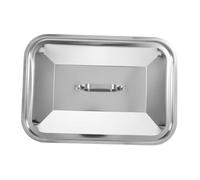 OFFSCH Cloche Protection Anti-projections Rectangulaire pour Plancha en Acier Inoxydable Argenté avec Poignée pour Barbecue, pour Pique-niques et Réunions Familiales