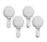 OFFSCH Crochet A Ventouse Blanc en Abs, Lot de 4 Pièces, Crochets à Ventouses Perçage Forte Résistance la Température, Porte-serviettes pour Salle de Bain