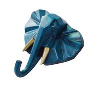 OFFSCH Crochet Mural en Résine Éléphant Bleu pour Manteaux et Chapeaux, Design Animalier Créatif et Chic, pour Décoration Murale Maison ou Salle de Bain