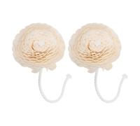 OFFSCH Diffuseurs de Parfum à tiges en Coton avec Fleurs artificielles Beige, 2 pièces pour décoration et Diffusion d'huiles essentielles dans Salons et