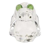 OFFSCH Figurine Hippopotame en Cristal Blanc, Décoration Élégante et Artisanale pour Salon ou Tableau de Bord de Voiture, Mini Statue Amusante et Raffinée