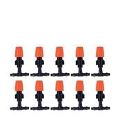OFFSCH Lot de 10 Buses D'atomisation à Débit Réglable Orange en Plastique, Buse Plate Trois Voies pour Arrosage Jardin et Espaces Verts Publics