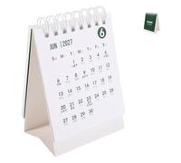 OFFSCH Mini Calendrier de Table 2027, Agenda Annuel en Papier | Reliure Renforcée et Anneau Métallique Intégré, Usage Bureau ou École, Style Minimaliste Scandinave