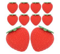 OFFSCH Mini Gommes Multifonctions en TPR Ergonomique de Fraise Rouge Lot de 100 Accessoires Kawaii pour Étudiants en Classe ou Bureau