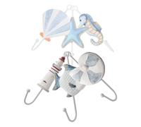 OFFSCH Patères décoratives, porte-clés mural décoratif, lot de 6 pièces en résine et fer, style méditerranéen, motif coquille et conque, pour chambre et salon