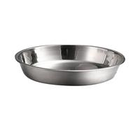 OFFSCH Plat Rond en Acier Inoxydable de 27,5cm pour Cuisson et Service de Fruits, Facile à Nettoyer, Design Élégant, Cuisine Intérieure et Campings