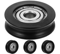OFFSCH Rouleau coulissant Poulie à gorge en U Guide ptail Roue de rail de fenêtre 4pcs POM noir pour porte coulissante et remplacement d’accessoires