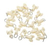 OFFSCH roulettes de Rideau Crochet, Lot de 20, Plastique Beige | Rail Droit et Tringle Traversante, Usage Placards et Portes Coulissantes, Accessoire pour Rideaux