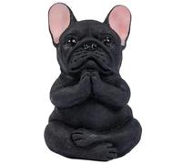 OFFSCH Statue de Chien Bouledogue Français Délicate et Réaliste en Résine Figurine de Chien en Posture de Contemplation Yoga Sculpture de Jardin Ornement pour Patio et Pelouse