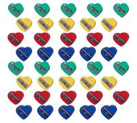 OFFSCH Taille-crayon en Abs et Métal Plusieurs styles pour Garçon et Filles Plusieurs styles Design Compact 40 Pièces Manuel de Cœur pour Fournitures Scolaires Maison Plusieurs styles