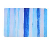 OFFSCH Tapis de Piscine Antidérapant Pliable 60x40x0,5 CM Bleu | Diatomée, Séchage Rapide et Absorption, pour Vestiaires et Plage, Forme Allongée, Contour des Marches