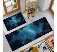 OFFSUM Ensemble De Deux Tapis De Cuisine Antidérapants Forêt Ciel Étoilé Lot De 2 Tapis De Cuisine Lavables Et Antidérapants Décoration pour L'Entrée La Chambre Ou Le Bureau. 40X60Cm+40X120C