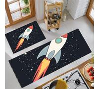 OFFSUM Ensemble De Deux Tapis De Cuisine Antidérapants Motifs De Dessins Animés Lot De 2 Tapis De Cuisine Lavables Et Antidérapants Décoration pour L'Entrée La Chambre Ou Le Bureau. 43X75Cm+43