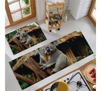 OFFSUM Ensemble De Tapis De Cuisine 2 Pièces Koala Ensemble De Tapis De Cuisine Antidérapants Et Lavables pour Couloir Entrée Et Décoration Intérieure. 43X75Cm+43X120Cm