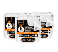 OFITURIA Bâche multiusage imperméable 3 x 4 m Blanc, Lot de 3 pièces, idéale pour Couvrir et protéger Meubles et Objets au Jardin, en Camping et sur Chantier (3x4m, 3 pièces)