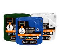 OFITURIA Bâche multiusage imperméable 4 x 5 m Mix 3 Couleurs, Lot de 3 pièces, idéale pour protéger Meubles, sols et Objets au Jardin, en Camping et sur Chantier (4x5m, 3 pièces)