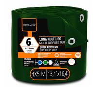 OFITURIA Bâche multiusage imperméable 4 x 5 m Vert, Lot de 1 pièce, idéale pour Couvrir Meubles, sols et Objets au Jardin, en Camping et sur Chantier (4x5m, 1 pièce)